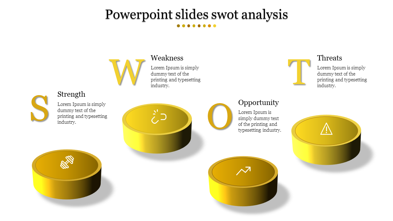 Powerpoint slides swot analysis-Yellow